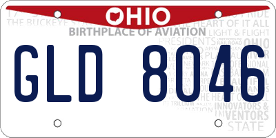 OH license plate GLD8046