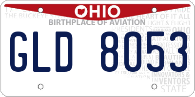 OH license plate GLD8053