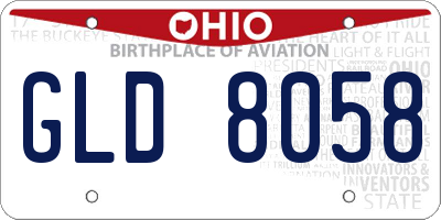 OH license plate GLD8058