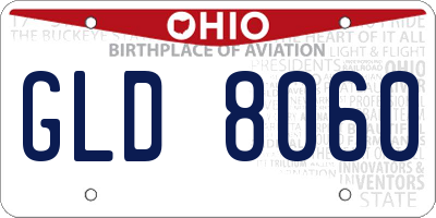 OH license plate GLD8060