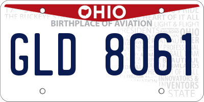 OH license plate GLD8061