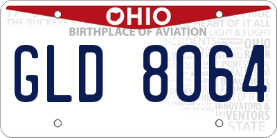 OH license plate GLD8064