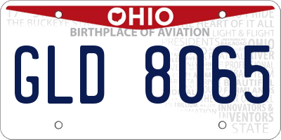 OH license plate GLD8065