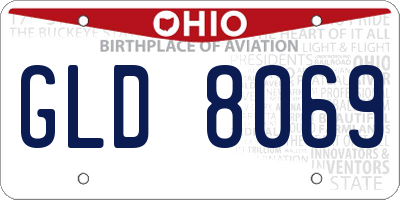 OH license plate GLD8069