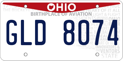 OH license plate GLD8074