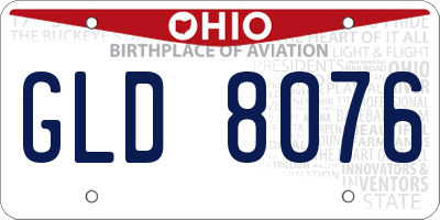 OH license plate GLD8076