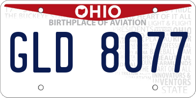 OH license plate GLD8077
