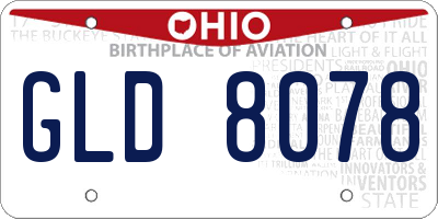 OH license plate GLD8078