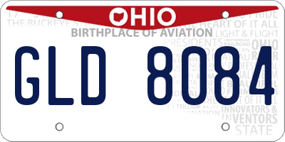 OH license plate GLD8084