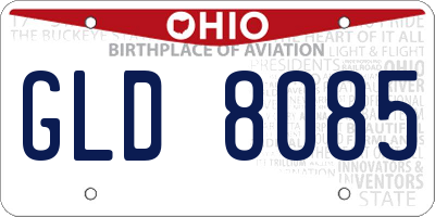 OH license plate GLD8085