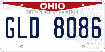 OH license plate GLD8086