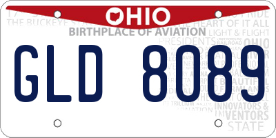 OH license plate GLD8089