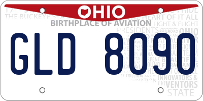 OH license plate GLD8090