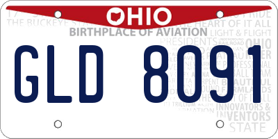 OH license plate GLD8091