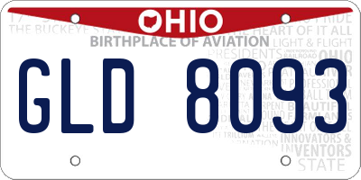 OH license plate GLD8093