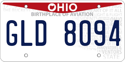 OH license plate GLD8094