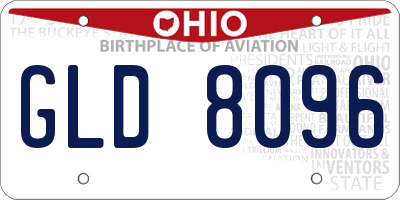 OH license plate GLD8096