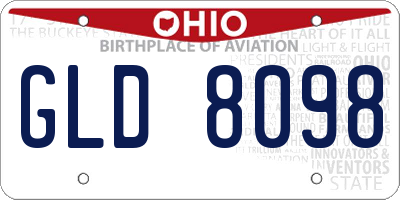 OH license plate GLD8098
