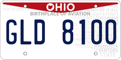 OH license plate GLD8100