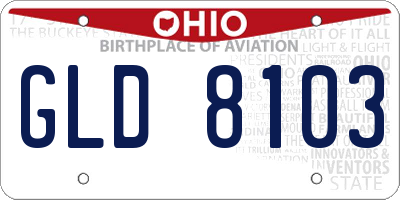 OH license plate GLD8103