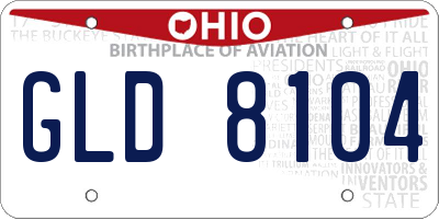 OH license plate GLD8104