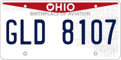OH license plate GLD8107