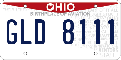 OH license plate GLD8111