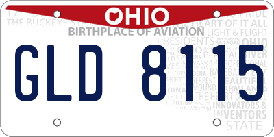 OH license plate GLD8115