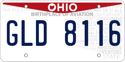OH license plate GLD8116