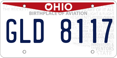 OH license plate GLD8117