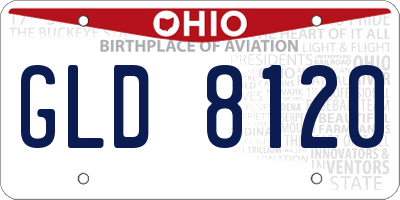 OH license plate GLD8120