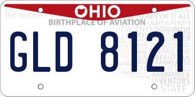 OH license plate GLD8121