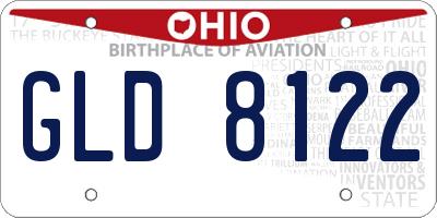 OH license plate GLD8122