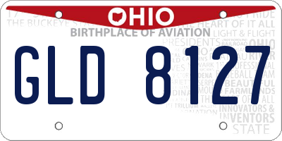 OH license plate GLD8127
