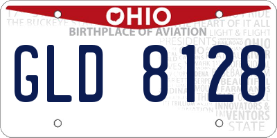 OH license plate GLD8128