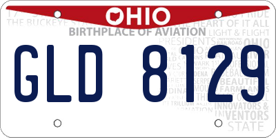 OH license plate GLD8129