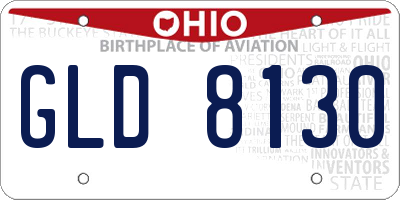 OH license plate GLD8130