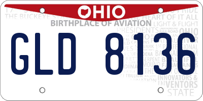 OH license plate GLD8136