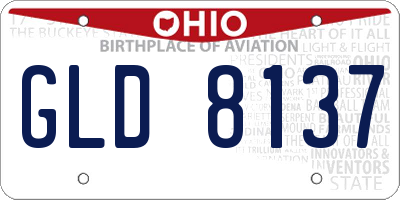 OH license plate GLD8137
