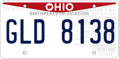 OH license plate GLD8138