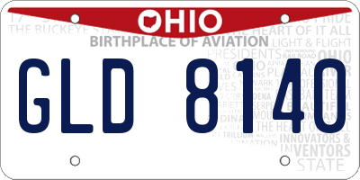 OH license plate GLD8140