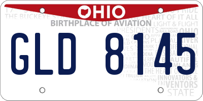 OH license plate GLD8145