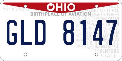 OH license plate GLD8147