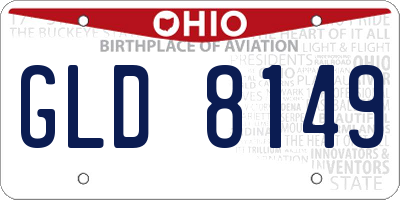 OH license plate GLD8149