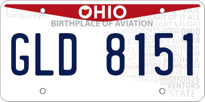 OH license plate GLD8151