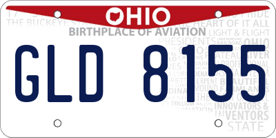 OH license plate GLD8155