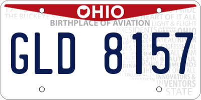 OH license plate GLD8157