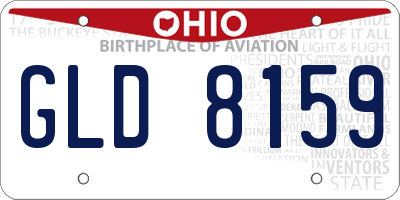 OH license plate GLD8159