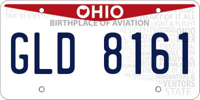 OH license plate GLD8161