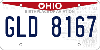 OH license plate GLD8167